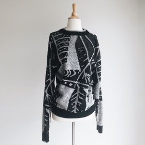 VINTAGE | Le Tigre Leaf Pattern Sweater | Small